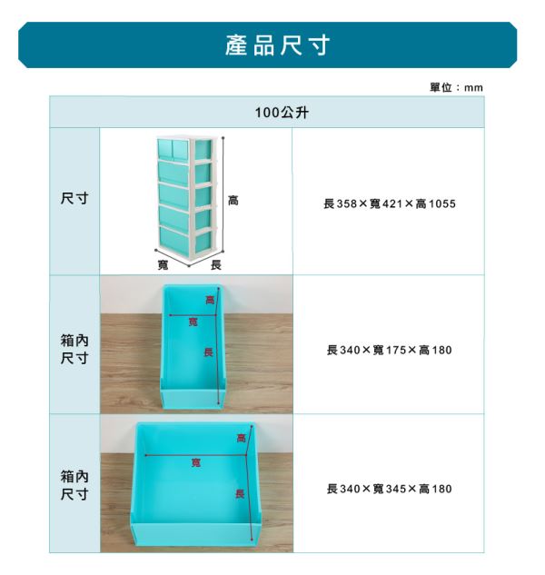 新吉納五層櫃(MQ50)尺寸