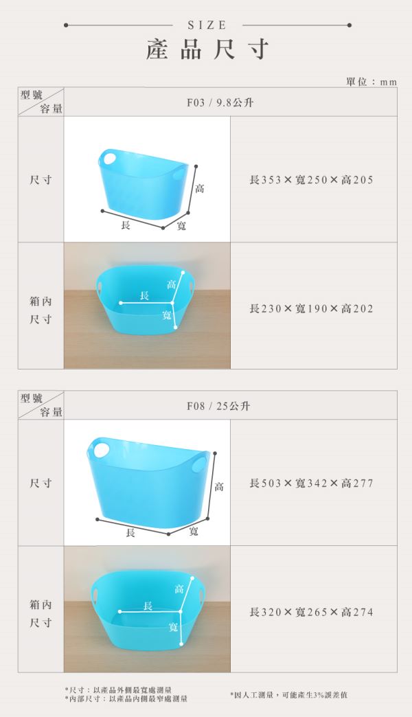 歡樂置物籃(F)尺寸