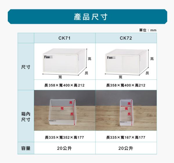 CK抽屜整理箱尺寸